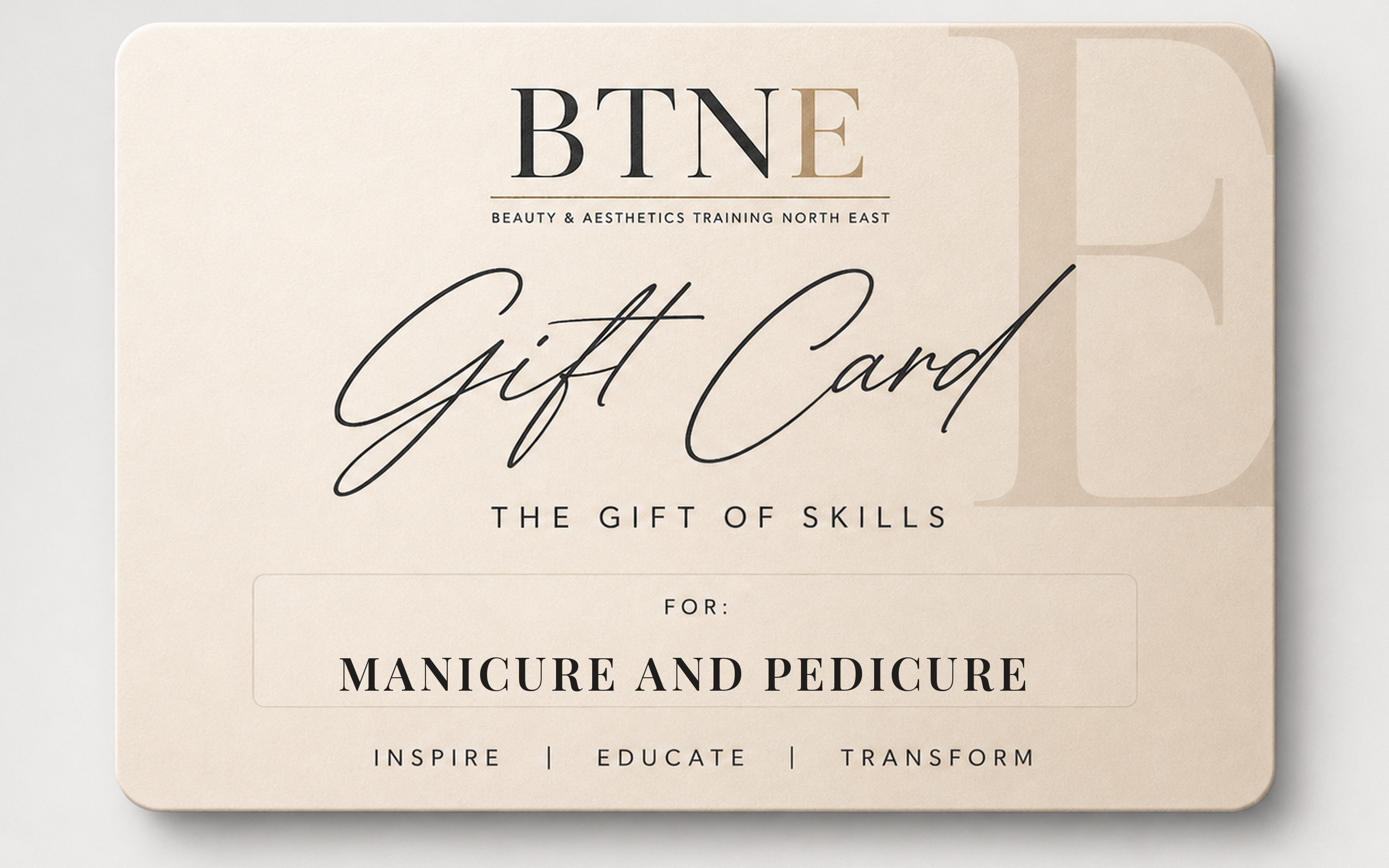 Manicure and Pedicure Course Gift Card
