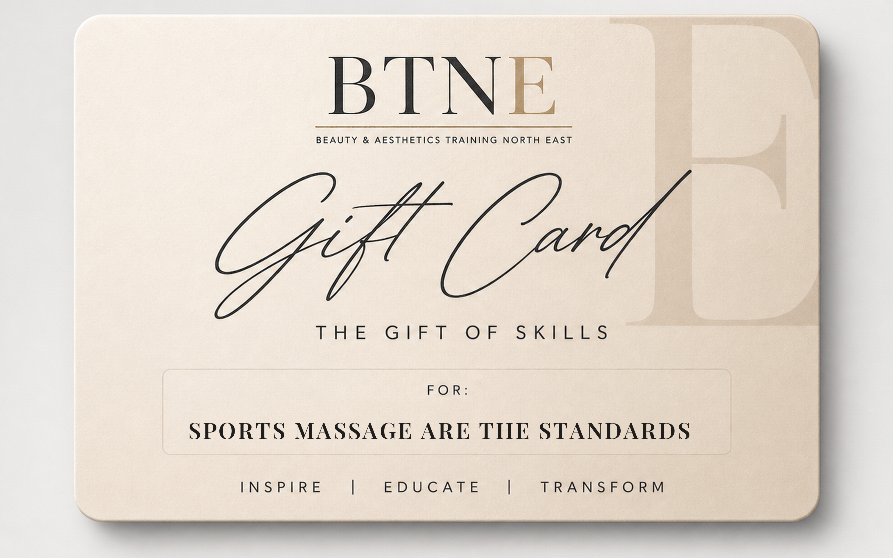 Sports massage are the standards Gift Card