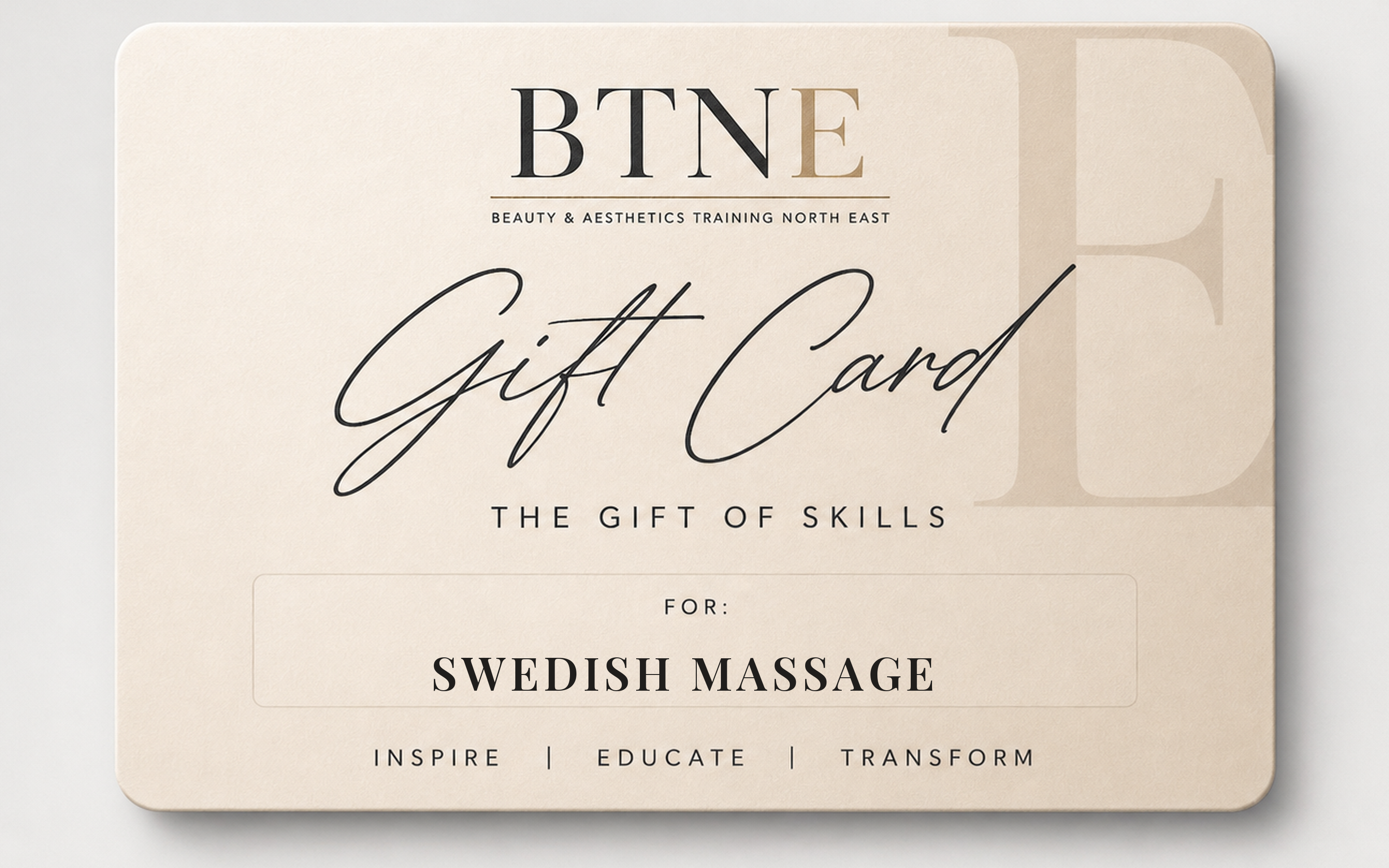 Swedish Massage Course Gift Card